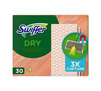 Swiffer Paños atrapapolvo, 30 paños de microfibra para parqué, atrapa el polvo y la suciedad, ideal para suelos con cera de abejas y pelo de animales, hasta un 95% menos de alérgenos