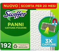 Swiffer Dry Paños atrapa polvo, 192 paños atrapa y atrapa el polvo y la suciedad, ideal para el pelo de animales, para todo tipo de suelos, tamaño grande, paños con el 79% de las fibras recicladas