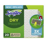 Swiffer Paños Secos Para Mopa De Recambio Para Parqué 20 Unidades, Atrapa Y Retiene 3 Veces Más Polvo, Suciedad Y Pelo Que Una Escoba Convencional