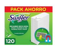 Swiffer Paños Secos Para Mopa De Recambio Para Parqué Y Todo Tipo de Suelos, Atrapa 3 Veces Mas Polvo, Suciedad Y Pelo Que Una Escoba, 120 Unidades