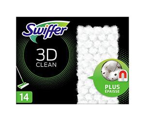 Swiffer - Swiffer Wischmopp, limpieza 3D, paquete de recarga, toallas de secado para pisos - 14 piezas
