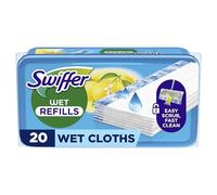 Swiffer Toallitas húmedas para suelos con aroma cítrico, 20 piezas, empapadas en limpiadores de fábrica, limpieza fácil y rápida
