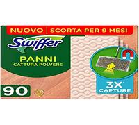 Swiffer - Toallitas secas (90 toallitas limpiadoras para suelos y parquet de madera (3 x 30 toallitas), atrapa y retiene 3 veces más polvo, suciedad y cerdas que una escoba clásica