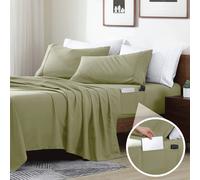 Swift Home Smart Sheets Juego de sαbanas de microfibra cepillada ultra suave de 4 piezas, sαbana bajera ajustable con bolsillos laterales de alma