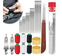 Swiftctrl 36 PCS Kit Costura Completo con Agujas de Coser a Mano de Acero Ojo Grande, Incluye Enhebrador de Agujas, Hilos, Dedales y Descosedor, Kit de Costura Básico Portátil