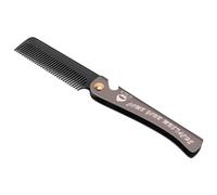 Swiixxer 1 Pieza de Peine de Bolsillo Plegable para Hombre Negro PP Dientes Desenredar Peine de Barba de Pelo Manejar de Metal Peine de Bigote Peinado Plegable