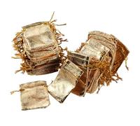 Swiixxer 100 Unids Papel de Bolsa de Organza Bolsas de Regalo de Dulces DecoracióN Navideña Bolsa de Favor de Fiesta de Boda Bolsas de Embalaje de Regalo Bolsa con CordóN 5X7Cm