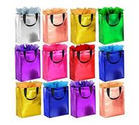 Swiixxer 18 Bolsas de Regalo con Asas -Bolsas de Regalo NavideñAs de 10,2 Pulgadas de TamañO Mediano- Bolsas de Regalo para Regalos, CumpleañOs, Bodas