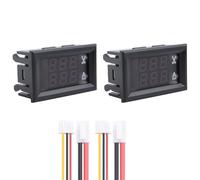 Swiixxer 2 Piezas VoltíMetro Digital AmperíMetro DC 100V 10A AmperíMetro Voltaje Medidor de Corriente Probador Azul + Rojo Panel de Pantalla LED Dual con Cables de ConexióN