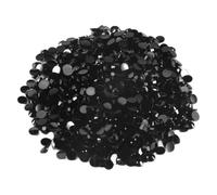 Swiixxer 2000 pcs Arte de clavo de estras de cristal de acrilico de granos de espalda (negro)