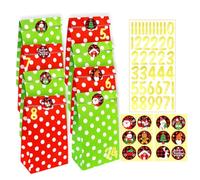 Swiixxer 24 Piezas Bolsas Navideñas Bolsas Navideñas Bolsas de Regalos Navideños Bolsas de Papel para Buffet de Dulces Rojas para Vacaciones Navideñas B