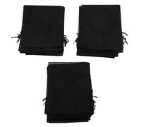 Swiixxer 30 Piezas Bolsas de Botella de Vino de Organza Negra, Bolsas de Regalo de Botella de Transparente Fundas de Vino Vestidos con CordóN para Halloween