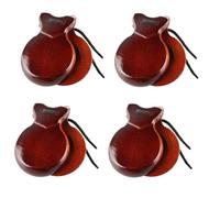 Swiixxer 4 Piezas CastañUelas EspañOlas CastañUelas Flamencas Tradicionales CastañUelas de PercusióN Manual de Madera Instrumento Musical para Principiantes-D
