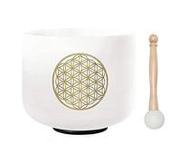 Swiixxer 528HZ de de 8 Pulgadas TazóN de Canto de Cristal MeditacióN BañO de Sonido Cuenco de Canto de Chakra de CuracióN de Sonido