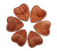 Swiixxer 6 Piezas de Púas de Guitarra Acústica de Madera, Piezas de Púas en Forma de Corazón, Accesorios de Guitarra para Instrumentos Musicales