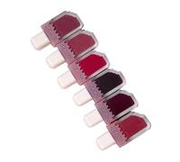 Swiixxer 6 Piezas Lip Gloss Velvet Satin Lipstick Lip Ice Cream Lip Glaze Impermeable Larga DuracióN Belleza Mujer Labios