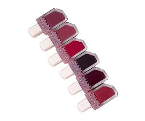 Swiixxer 6 Piezas Lip Gloss Velvet Satin Lipstick Lip Ice Cream Lip Glaze Impermeable Larga DuracióN Belleza Mujer Labios