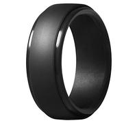 Swiixxer 8Mm Popular Camuflaje Plata Hombres Negros Anillos De Silicona Anillo De Bodas De Goma De Las Mujeres Anillo De Deportes Ambientales # 7