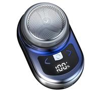 Swiixxer Afeitadora EléCtrica PortáTil Afeitadora de Bolsillo para Hombres Mini Afeitadora de Barba Pantalla LCD de AlimentacióN Afeitadora Recargable para Viajes en Casa-C