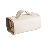 Swiixxer Bolsa Organizadora de Bolsa de Maquillaje de Viaje de Gran Capacidad con Diseño Plegable, Bolsa de Maquillaje y Artículos de Tocador Impermeables, Color Cremoso