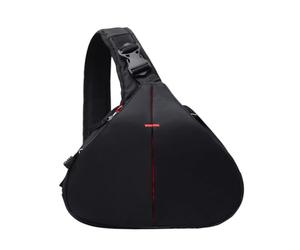 Swiixxer Bolso de Hombro para Cámara DSLR, Impermeable, para Viajes, Pequeño Bolso de Fotografía, Bolso Bandolera Triangular para Cámara Digital, Color Negro