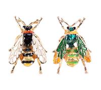 Swiixxer Broches de Esmalte Insecto Animal Natural de Moda Pin de Aleación de Abeja Joyas Vintage para Mujer, Abeja