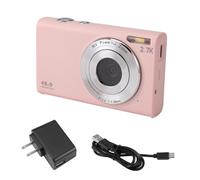 Swiixxer CáMara Digital con Enfoque AutomáTico, CáMara Vlogging de 2,7 K y 48 MP con CáMara Elegante de Pantalla Grande de 2,8 Pulgadas para Adolescentes, Color Rosa