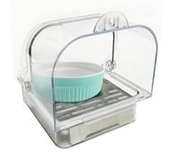 Swiixxer Comedero para Pájaros para Jaula, Jaula para Pájaros Sin Ensuciar, Comedero para Mascotas, Baño para Pájaros para Jaula para, Cacatúa Canaria con Cuenco de Cerámica