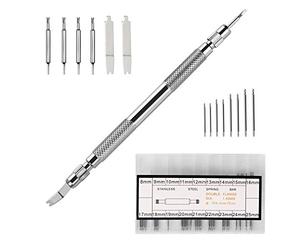 Swiixxer Conjunto de Herramientas de Barra de Resorte con 6 Puntas Extra para Reloj Muñequeras Correa de Eliminación de Reparación Fix Kit,72 Piezas Pasadores de Reloj Extra