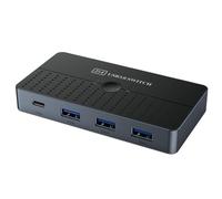 Swiixxer Conmutador SA20 USB 3.0 de 7 Puertos Controlador HUB Tipo C Cable Extendido Compartir 2 Computadoras 1 Mouse Teclado Impresora Disco USB