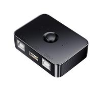 Swiixxer Dispositivo Compartido de Impresora USB, 2 Puertos, Selector USB2.0, Periférico para Compartir Impresora, Divisor USB, Impresora Compartida