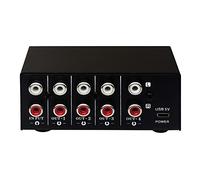 Swiixxer Divisor de Fuente de SeñAl EstéReo 1 en 4 Salidas Dispositivo de DistribucióN de SeñAl de Frecuencia de Audio Interfaz de Salida Sin Consumo