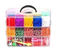 Swiixxer DIY Bandas de Goma Hechas A Mano, Caja de Herramientas para Tejer, Kit de Pulsera, Juguetes para Tejer Manualidades Elásticas, Juguetes con Cuentas para Niñas