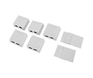 Swiixxer Enchufe de Red RJ45 - Enchufe de Pared Doble Blindado Montado en Superficie con Puerto de Cable LAN Ethernet CAT6A para Cable de Red