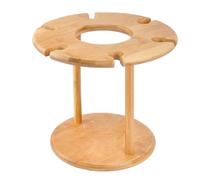 Swiixxer Estante para Copas de Vino, Soporte de Madera de Bambú Natural para Almacenamiento de Copas de Vino, Soporte de Sobremesa para Copas de Vino