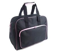 Swiixxer MáQuina de Coser Multifuncional Bolsa de Viaje de Almacenamiento PortáTil Estuche de Transporte con Bolsillo Herramientas de Costura Bolsos de Mano Negro Rosa