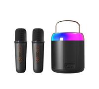 Swiixxer Máquina de Karaoke Portátil Y2 KTV Bluetooth Micrófono Dual Inalámbrico Sonido Estéreo de Alta Fidelidad Negro