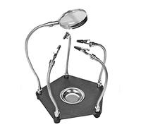 Swiixxer Mesa de Soldadura Manos Auxiliares con Lupa de Pinza de Cocodrilo para ReparacióN de Soldadura de Placa PCB EstacióN de Soldadura Herramienta de Tercera Mano