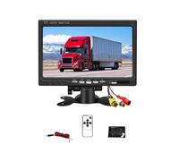 Swiixxer Monitor de Coche de 12V y 7 Pulgadas, Monitor Retrovisor LCD 16:9 800x480 con Entrada de Vídeo de 2 Vías para Cámara de Visión Trasera, Estacionamiento en Marcha Atrás
