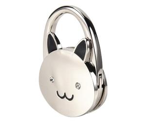 Swiixxer Negro Gancho de Bolso de Tono de Plata Plegable de de Base de Goma Antideslizante