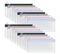 Swiixxer Paquete 20 Bolsas Dinero con Cremallera para Efectivo, Sobres Transparentes Efectivo, Bolsas Pequeñas para Dinero, para Depósito Bancario, Bolsas para Monedas para Coleccionistas