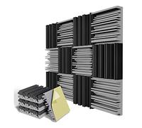 Swiixxer Paquete de 12 Paneles de Espuma Autoadhesivos una Prueba de Sonido, Espuma AcúStica de 12 X 12 X 2 Pulgadas, para Pared, Hogar, Estudio