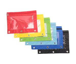 Swiixxer Paquete de 6 Coloridos Estuches para LáPices con Cremallera y 3 Anillos Estuche para LáPices de Tela Estuche para Carpetas Duradero AU Resistente con Ventana Transparente Adecuado