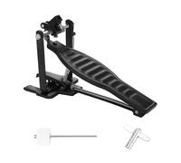 Swiixxer Pedal de Tambor Juego de Pedales de Tambor para NiñOs de AleacióN de Aluminio Negro con Varilla de Tambor y Llave de Tambor