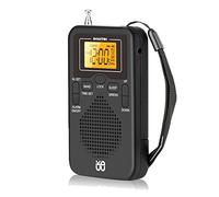 Swiixxer Radio PortáTil Mini Am FM Radio MeteorolóGica Radio de Bolsillo Pantalla LCD Reloj Despertador Digital Reproductor de Radio