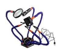 Swiixxer Soporte de Soldadura PCB Lámpara LED Helping Hands Lupa 3 X para Soldadura Electrónica Lente Fresnel de Tercera Mano
