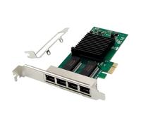 Swiixxer Tarjeta de Red de Servidor Gigabit I340-T4 PCI-e X1 Tarjeta de Red Gigabit de 4 Puertos RJ45 PCI Express X Gen 2.1 5GT/S 82580EB