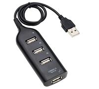 Swiixxer USB Hub 2.0 Divisor de Concentrador de Alta Velocidad Adaptador de Concentrador USB de 4 Puertos para Computadora PortáTil Receptor Accesorios de Computadora Negro
