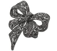 Swiixxer Vintage Rhinestone Bow Broches para Mujeres Negro Bowknot Broche de Moda Accesorios de Abrigo de Joyeria Elegante Estilo