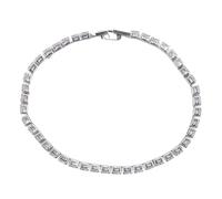 Swiixxer Zirconia CúBica 1 Tenis Cadena Pulsera Hombres y Mujeres Joyas LatóN/Cobre Material Broche Pulsera Enlace Joyas Plata